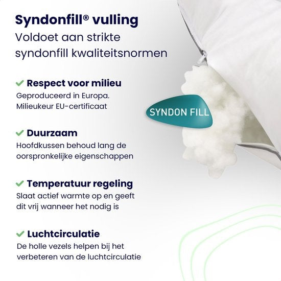 Soulsnooze - Oreiller de luxe de qualité hôtelière - Lot de 2 - Blanc - Moyen - 60x70 cm - Design ajustable - Oreillers de chambre à coucher - Antiallergique - Lavable