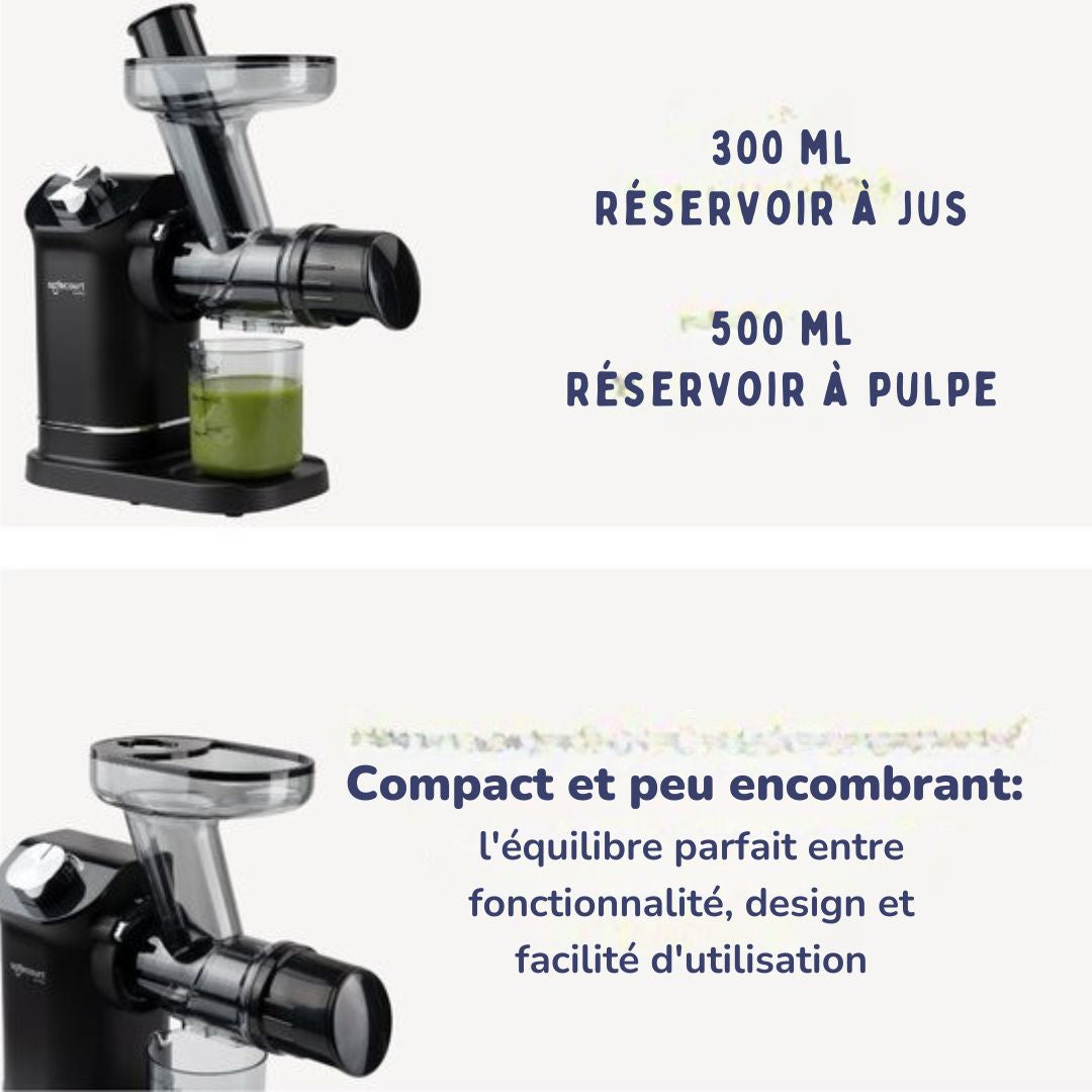 Presse-agrumes - Safecourt Kitchen Slowjuicer -  Presse-légumes et fruits - 300ml - Noir