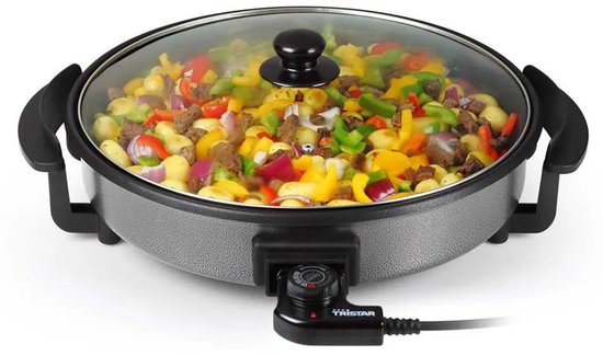 Poêle électrique Tristar 1500 W - PZ-2964 - Ø 40 cm avec couvercle - Température maximale 280 °C - Sans PFAS
