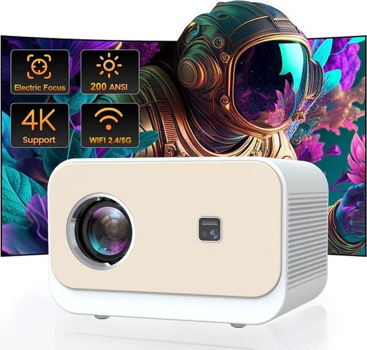 Projecteur Full HD - Fuegobird - A11 Smart Beamer - 1080P - 200 ANSI - 1GB RAM+8GB ROM - 2.4G/5G WiFi - BT5.0 - Blanc