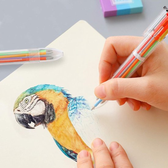 Partizzle 24x Stylos à bille multicolores - Stylos à bille pour l'école - Couleurs créatives - Stylos à bille Grabbelton - Cadeaux pour enfants - 6 couleurs