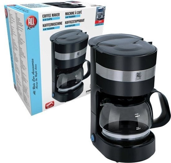 Cafetière All Ride 24V - Voiture et camion - Café filtre - Fonction maintien au chaud - Noir