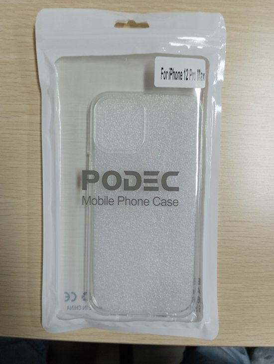 Étui transparent pour téléphone Podec, compatible avec l'iPhone 12 Pro Max : étui transparent et film de protection d'écran en verre