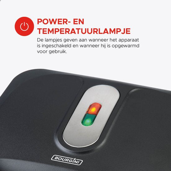 Bourgini MultiGrill 3-en-1 - Toasti maker, Grill & Gaufrier - Sans PFAS - Plaques interchangeables - 750W