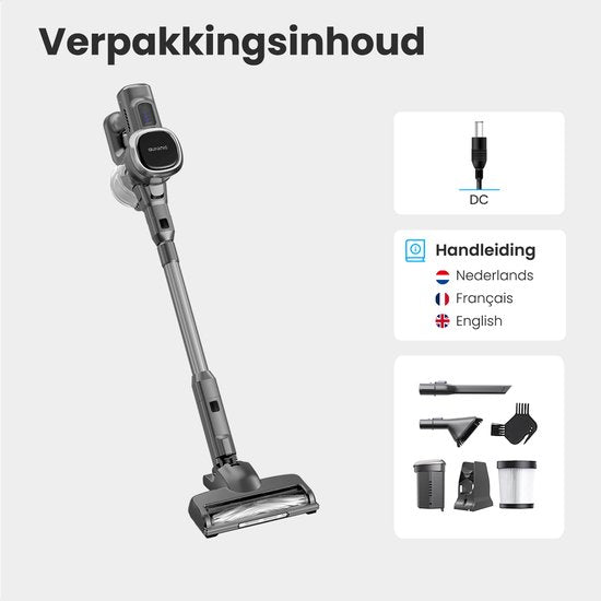 Auronic Stick hoover Cordless - Stick hoover autoportant - Sans sac - 220W - Aspirateur - Gris