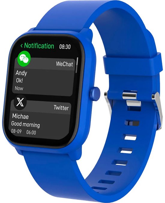 Montre connectée Denver pour enfants - Appels/SMS/WhatsApp - Compatible Android et iOS - Podomètre - Suivi du sommeil - Fréquence cardiaque, tensiomètre, mode sport - SWK120BU