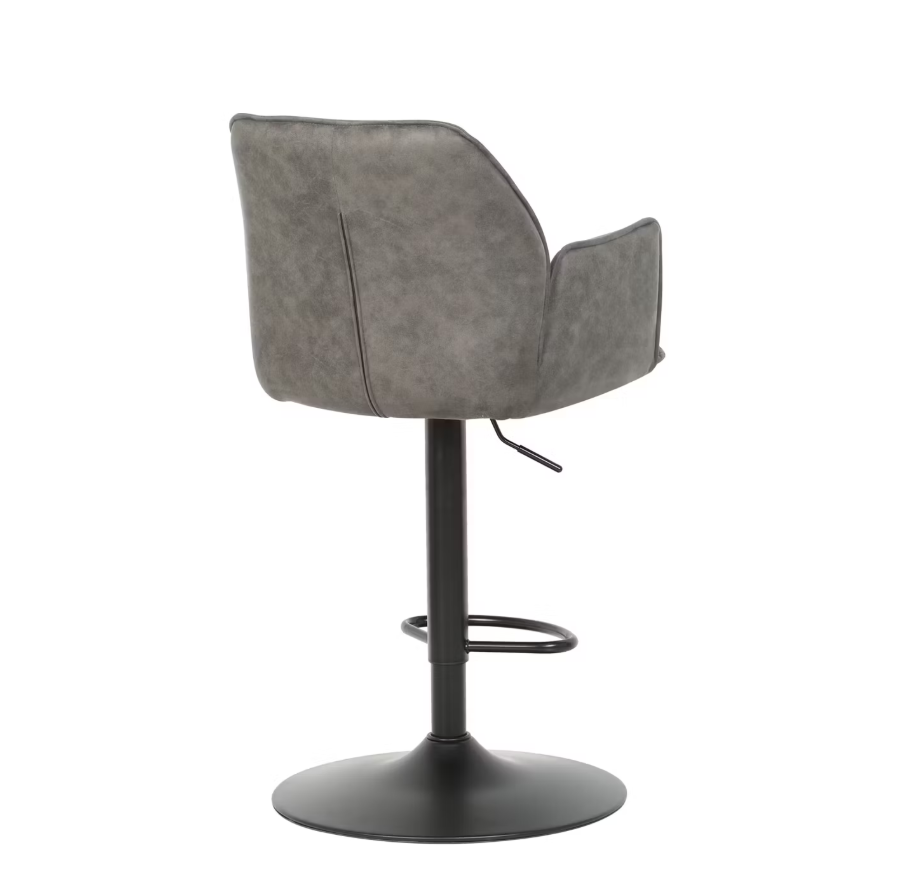 Duopack Tabouret de bar Jill - 2x Tabouret de bar Jill - 51 x 53 x 96-116 cm - Microfibre Anthracite