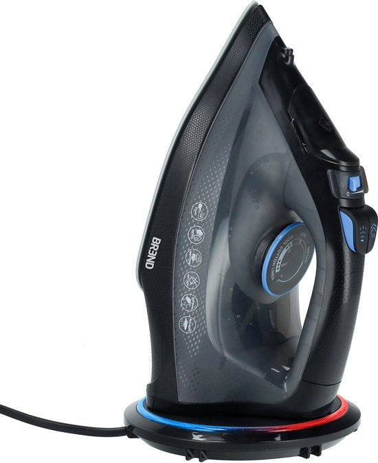 BREND BR-2232 Fer à vapeur sans fil avec base de chargement - Fonction vapeur verticale, anticalcaire et autonettoyante - Thermostat réglable - 200W