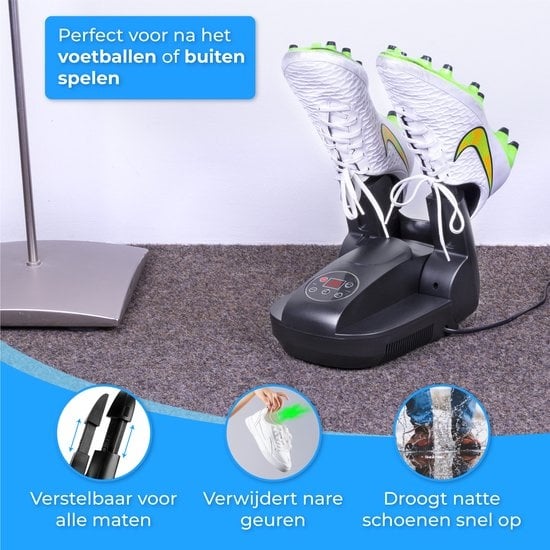 Nuvance - Séchoir et rafraîchisseur de chaussures - Séchoir à chaussures - Fonction ozone et séchage - Réglable - Noir