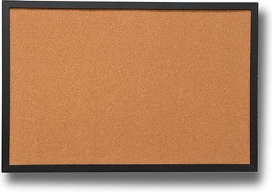 Tableau d'affichage en liège - Cadre en bois noir - 40 x 60 cm