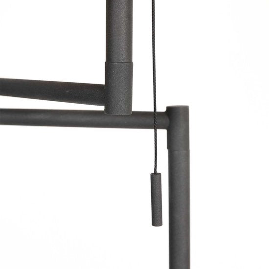 Lampadaire Bella 3407ZW - Noir avec bras pivotant, rabattable et interrupteur à tirette - Mexlite - Design intemporel alliant plastique, métal et composants électroniques, hauteur 135 cm, portée 45 cm