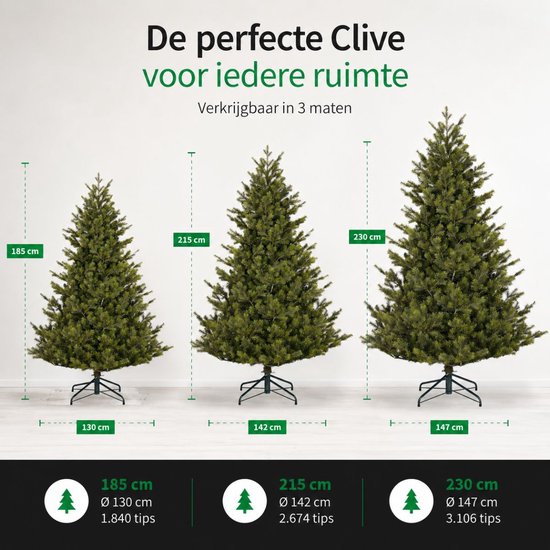 Black Box Trees Clive Sapin de Noël - Sapin artificiel réaliste à la silhouette imposante et 1 840 branches - Décoration de Noël d'intérieur - Chaleureux et réaliste - Facile à monter - H 185 x Ø 130 cm - Vert