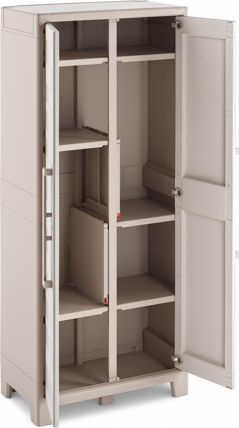 Keter Gulliver Tall Cabinet - 8 demi-étagères - 80x44x182cm - Sand/Beige