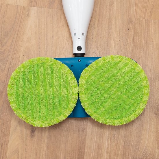 Nettoyeur vapeur Livington Steam Twister avec double tête de nettoyage rotative, nettoie, frotte et fait briller, système de vapeur à 3 niveaux, vapeur à 120 degrés, nettoyeur vapeur à main, blanc