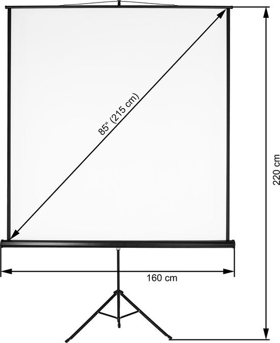 tectake® - Ecran de projection avec support 152 x 152 cm 402513