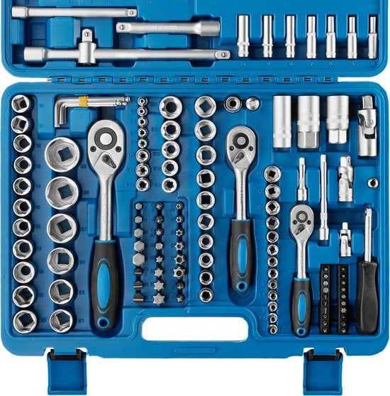 tectake Jeu de clés 171 pièces - 1/4", 3/8" et 1/2"