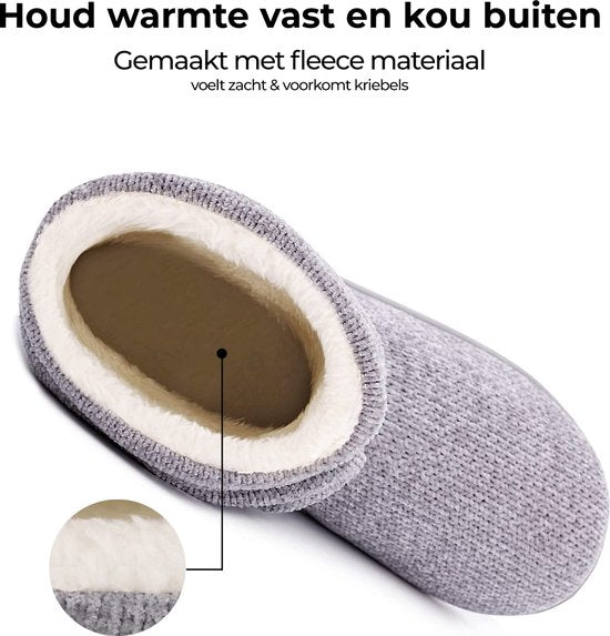 Chaussons Dames - Chaussons - Taille 40/41 - Gris - Antidérapant - Comfeet