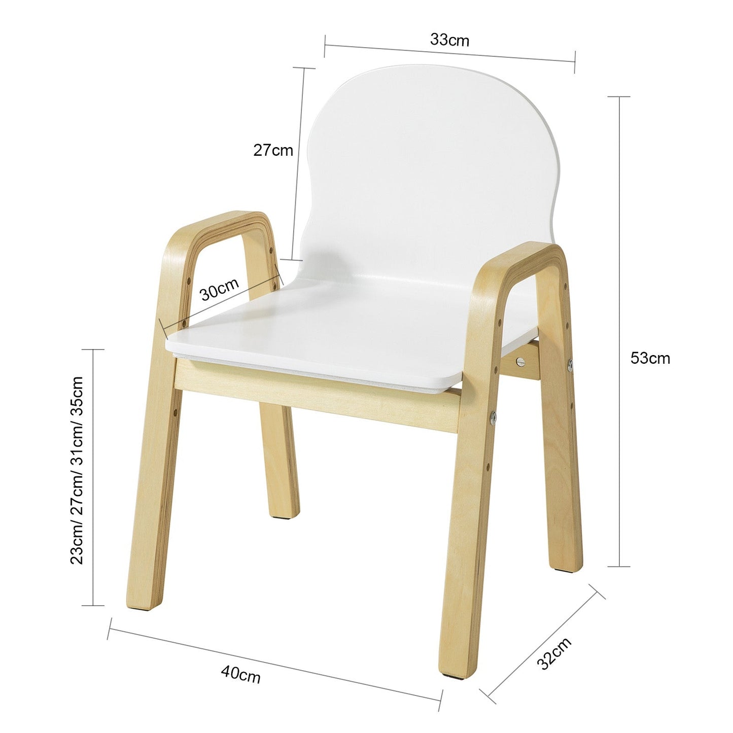 SoBuy Set de 2 chaises hautes - Plastique - Hauteur d'assise réglable 23-35 Cm