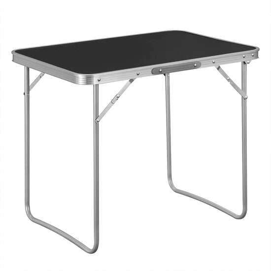 Table pliante - Bureau portable - Support compact - Surface pliante - Poste de travail de voyage - Tableau léger - Plateau facile à installer - Noir - 70x60x50 cm