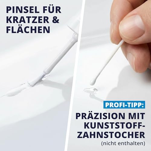 LICARGO Stylo de retouche blanc brillant 12 ml - Pinceau de précision pour les rayures et les impacts de gravillons