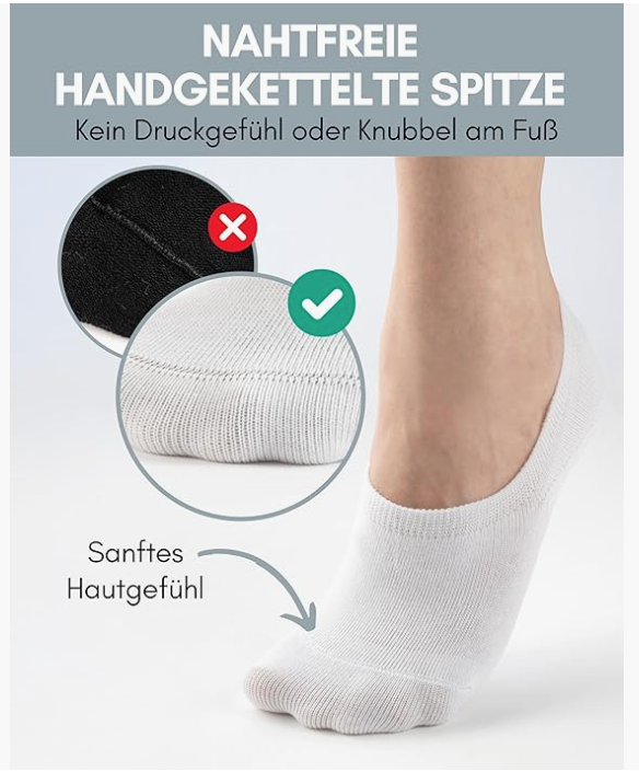 HELDENWERK - Ankle & Sneaker Socks - 10 Pairs - White Cotton - Breathable & Seamless - Size 47-50 - Anti-slip & Extra Comfort - Unisex