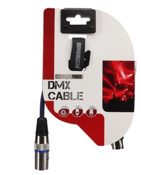 Câble DMX HQ-Power, 1 x XLR mâle, 1 x XLR femelle, 5 m, parfait pour la transmission de signaux
