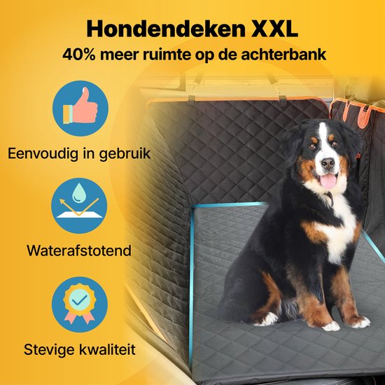 Tapis pour chien Jake and Jacky XXL avec extension de siège arrière - Tapis de voiture pour chien avec sol dur - Housse de voiture protectrice - Tapis pour chien - Tapis de voiture et sac de rangement inclus