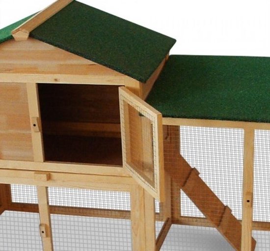 Clapier Cadoca - avec enclos pour petits animaux 204 × 45 × 84 cm - 2 étages