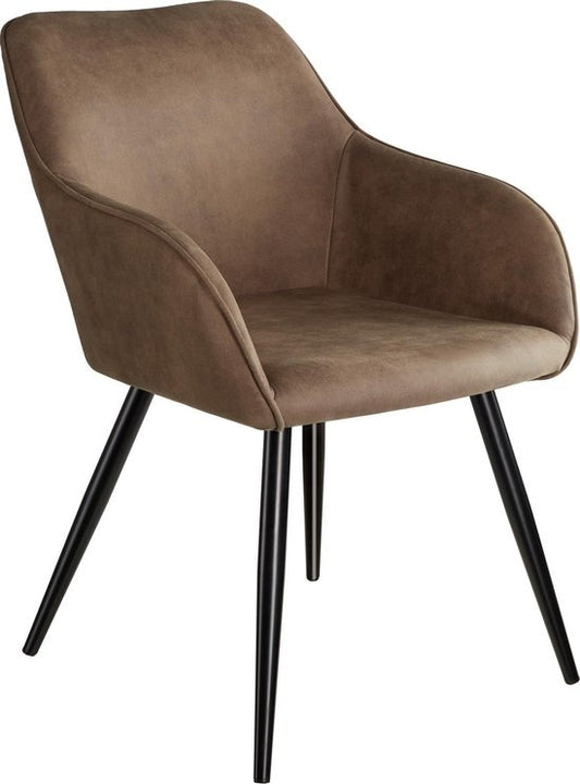 tectake® - Chaise Marilyn tissu brun/noir SKU : 403667