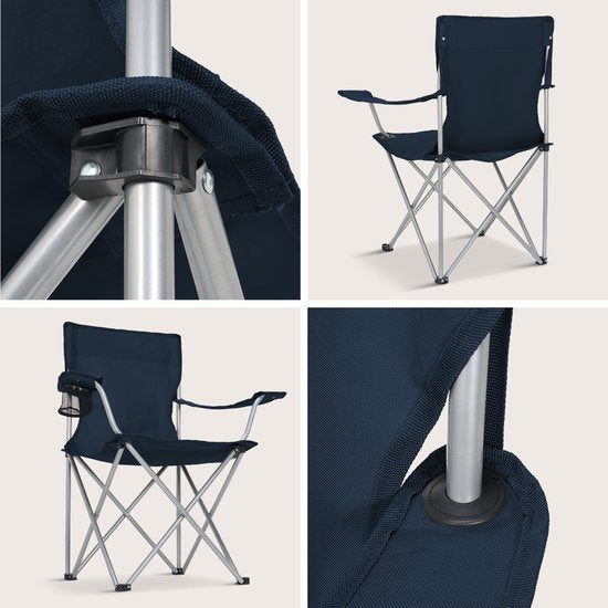 TRVLMORE Chaise de camping - pliable - capacité de charge 120KG - sac de transport inclus - chaise pliante - chaise de pêche - chaise de camping - chaise pliante - bleu