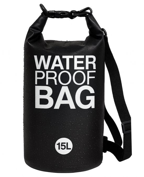TTD® Waterproof Bag - Sac étanche - Sac de rangement - 15 L - Sac d'extérieur - Noir