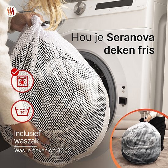 Seranova Couverture électrique XXL - Fils chauffants supplémentaires - Modèle Premium - 180x160 cm - Couverture chauffante pour 2 personnes - Sherpa polaire double face - Châtaigne