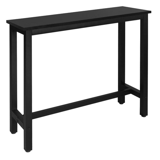 Table de bar WOLTU - table de bistrot - métal et bois - noire - 120 x 40 cm - hauteur 100 cm