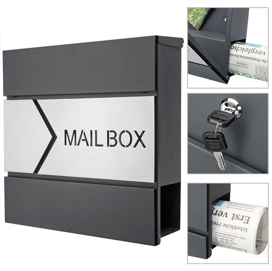 Boîte aux lettres design anthracite/argent