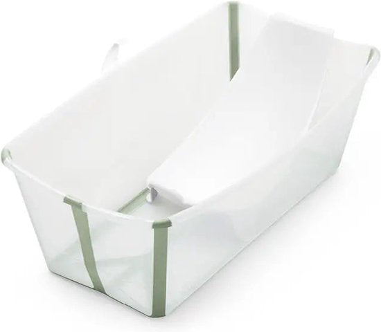 Ensemble Stokke® Flexi Bath® X-Large - Flexi Bath® XL + support pour nouveau-né - Vert transparent