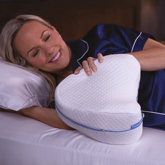 Oreiller pour les jambes Dreamolino | Oreiller ergonomique pour les genoux et les jambes | Mousse à mémoire de forme de haute qualité | Offre un confort de couchage optimal pour les personnes dormant sur le côté | Pour plus de confort | Oreiller orthopédi