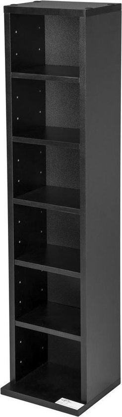 tectake® - Présentoir CD DVD - Présentoir CD - vertical - noir - 90x21x16 cm - 401701