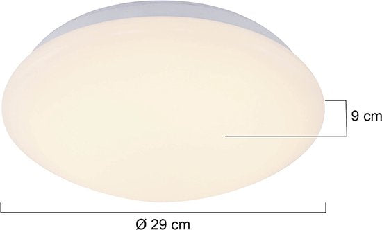 Plafonnier Galaxy 7827W Blanc 2700 Kelvin - Plastique/Métal - Moderne - Mexlite, adapté aux salles de bains (IP44)