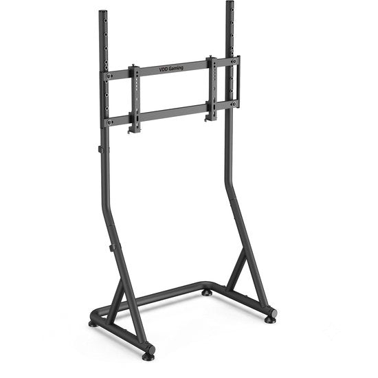 VDD Gaming - Support d'écran - Support d'écran pour simulation de course - Universel - 32" à 55" - Autoportant - Réglable - Verrouillable - 72 x 48 x 123 cm - 50 kg - Noir