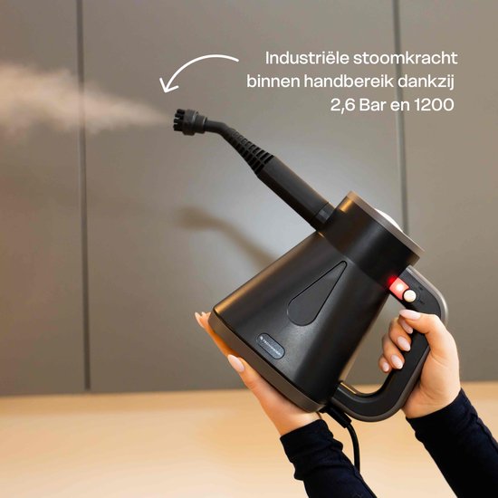 Techweise TS Compact Handheld Steam Cleaner - 15 Accessories - 1200W 2.6 Bar- Wet & Dry function - Handheld Steam Cleaner