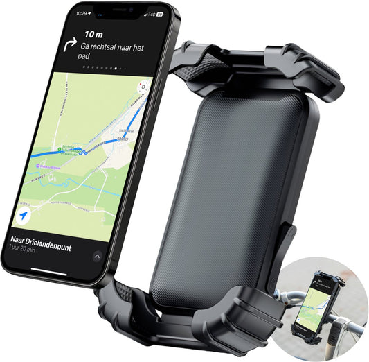 Support de téléphone pour vélo Nuvance - Rotation à 360° - Pour écrans de 4,7 à 6,8 pouces - Noir
