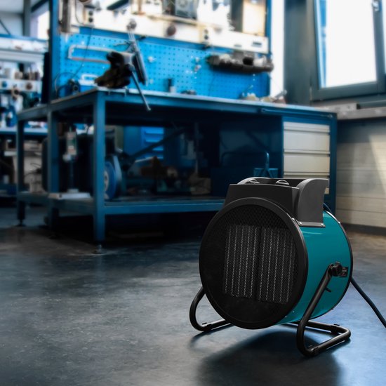 VONROC Chauffage électrique - chauffage soufflant - chauffage d'atelier - puissance 400V - 6000W/9000W - céramique - thermostat - pour pièces jusqu'à 80m2