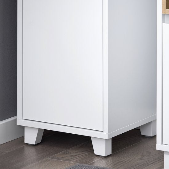 SoBuy BZR147-W Meuble de salle de bains - Meuble haut blanc avec 2 portes et compartiments