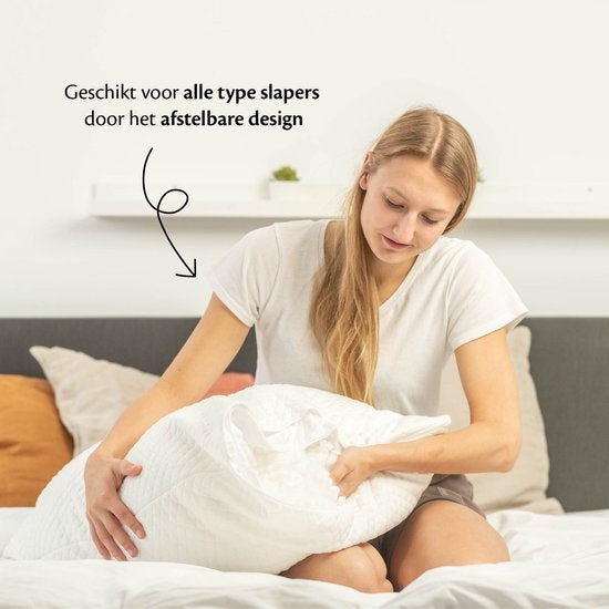 Oreiller orthopédiques en bambou Ella ® pour douleurs aux cervicales - 60 x 70cm - Mousse à mémoire de forme / Rembourrage en mousse à mémoire de forme - Ergonomique et orthopédique - Taie d'oreiller incluse