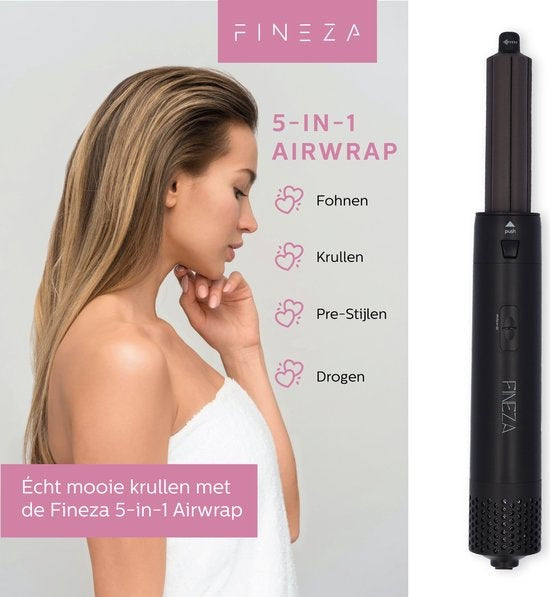 Brosse à air chaud - Fineza - Brushing/Boucleur - Airwrap - Noir