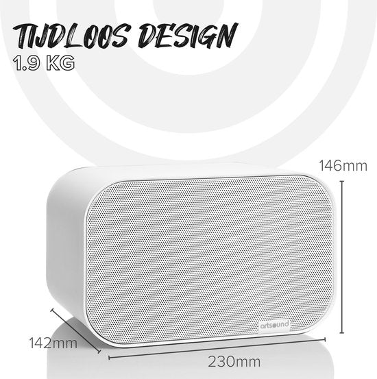 Artsound UNI40, Jeu de 2 haut-parleurs passifs, haut-parleur hi-fi 2 voies, 20-100 watts, support mural avec articulation à rotule, convient pour les grandes pièces telles que la cuisine, le café, le magasin, couleur : blanc