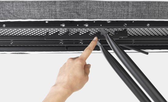 Brabantia Table à repasser C - avec support de réglage de la vapeur - 124 x 45 cm - Métallisé