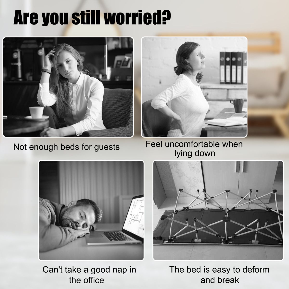 Lit d'appoint avec matelas, Coast, Pliable, Mousse à mémoire de forme, Cadre métallique avec roues, 190 x 80 x 33 cm, noir/bleu