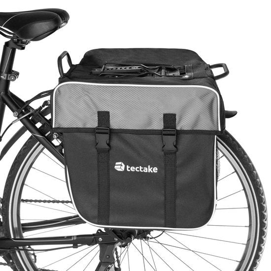 TecTake - Sacoche double pour vélo - 35 l - Noir/Gris