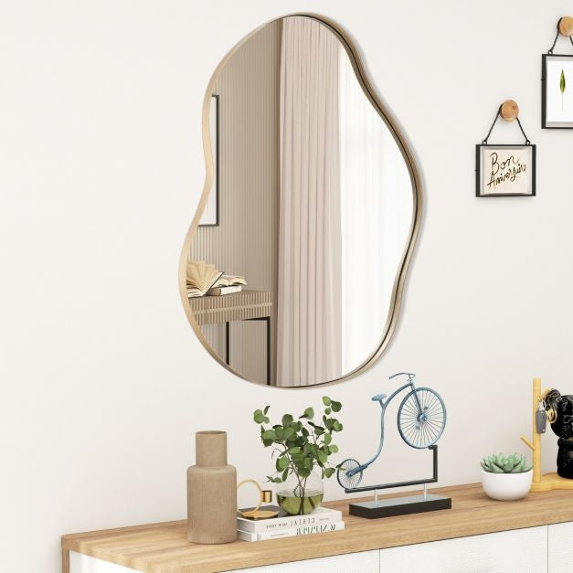 Miroir mural asymétrique Coast - 78 x 56 cm - Or
